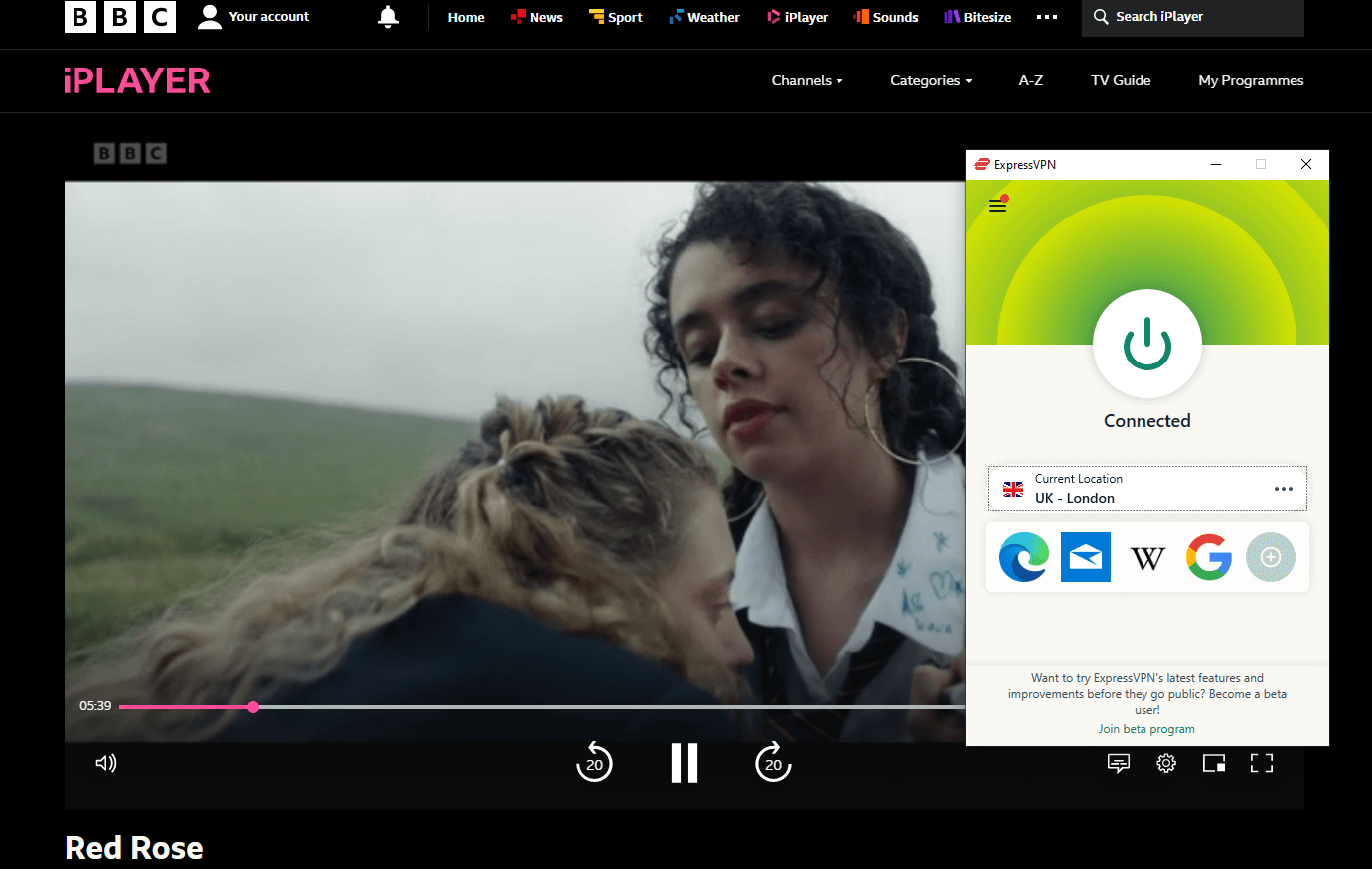 BBC iPlayer ExpressVPN UK server