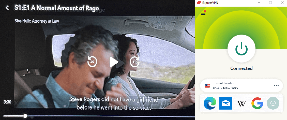 She Hulk Disney+ ExpressVPN US server