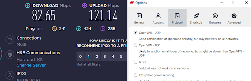 OpenVPN (UDP) protocol with US New York server