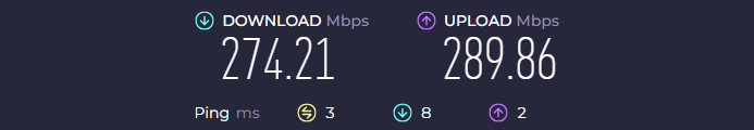 Speed test without VPN