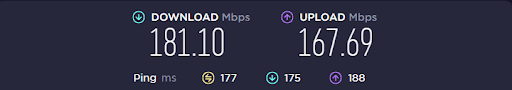 speed test long distance AUS server