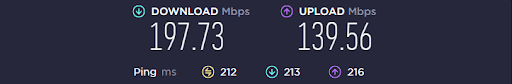 speed test long distance CA server